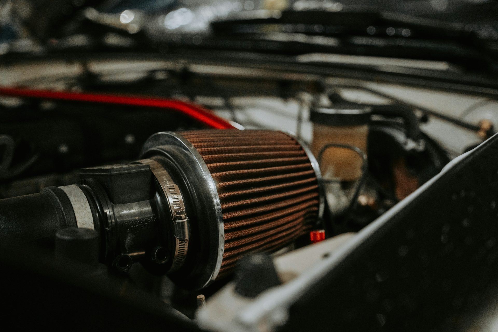 A close up of a car's air filter